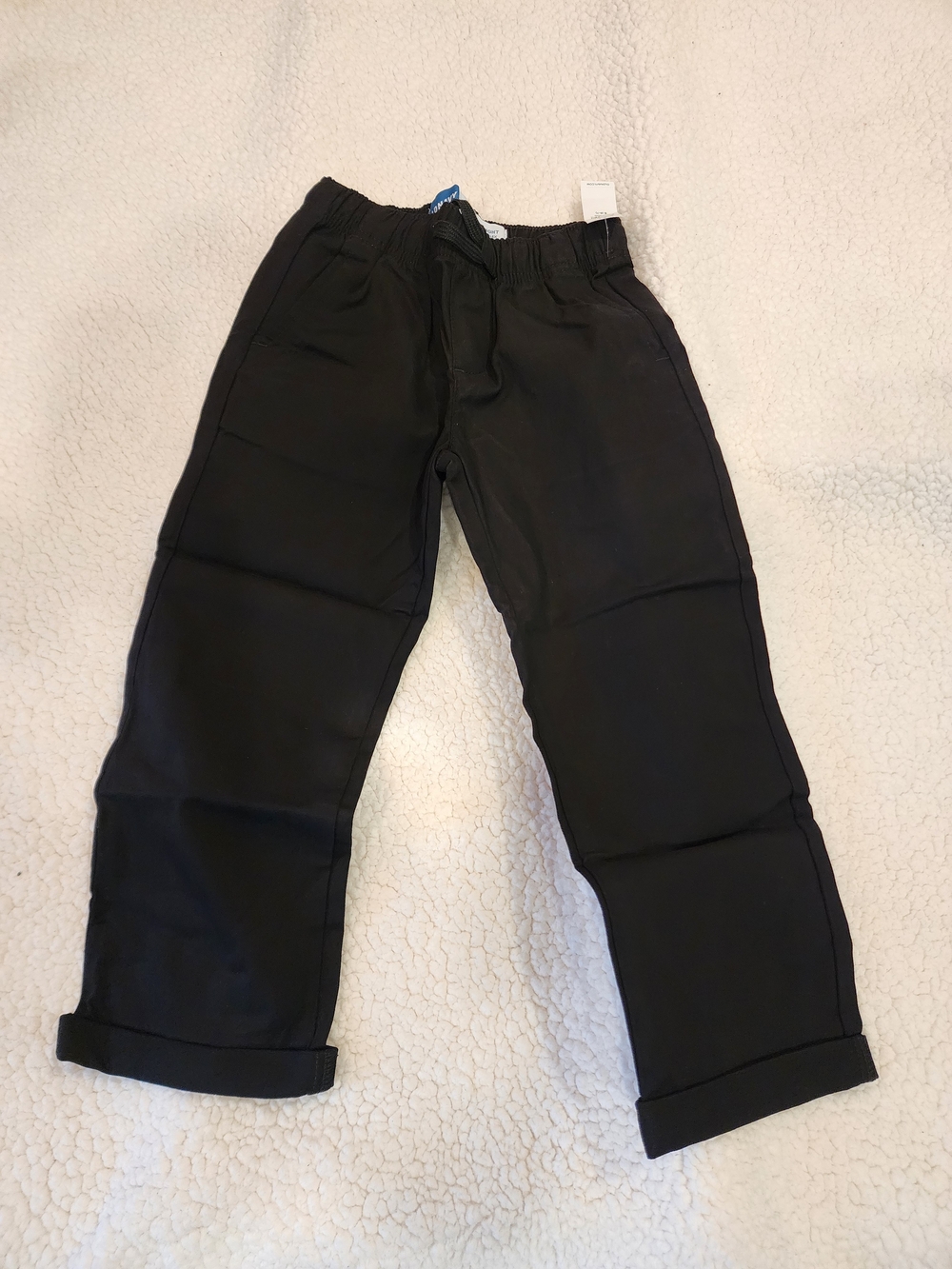 Old Navy Black Casual Kids Pants with Elastic Waist Size 6-7 NWT